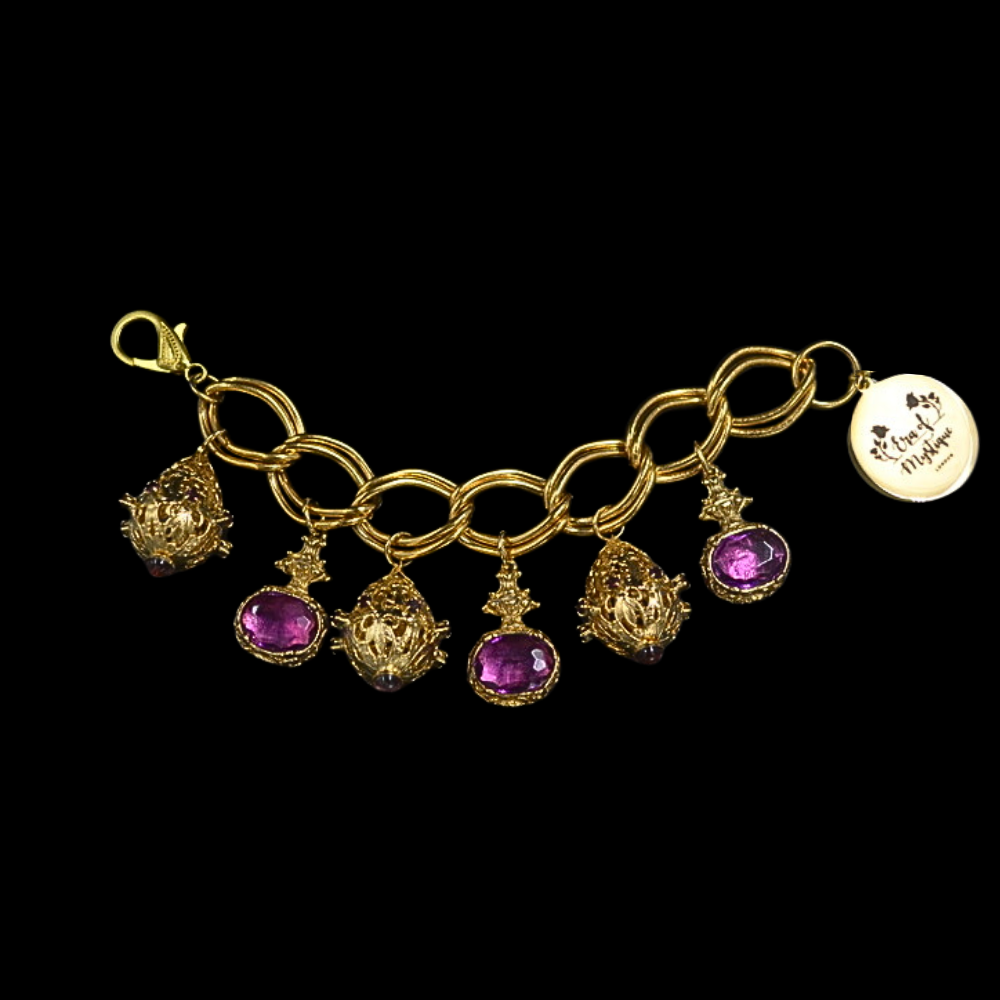 Purple charm bracelet