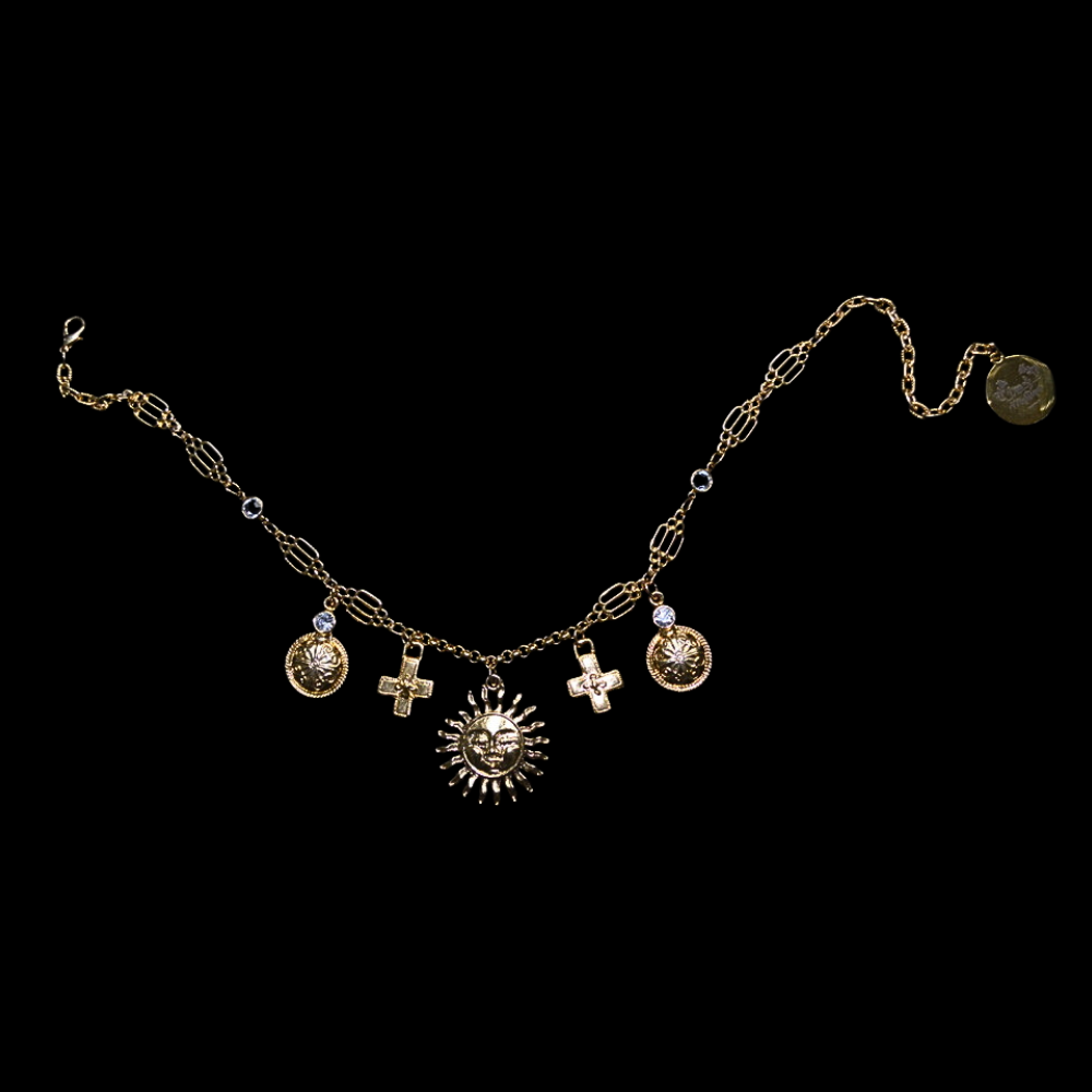 vintage sun necklace