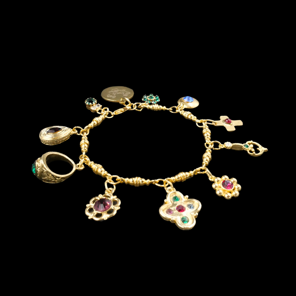 Gold charm bracelet