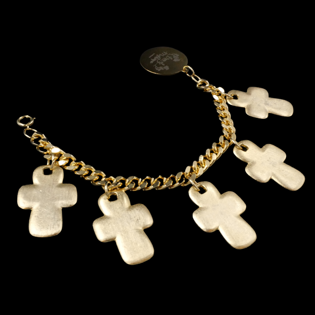Crucifix charm bracelet